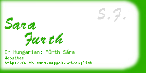 sara furth business card